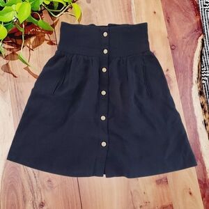 Vintage Y2K ZARA WOMAN Nautical Retro High-Waisted Navy Skirt